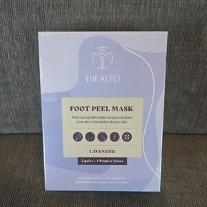 Thealto Lavender Foot Peel Mask, New, Includes 2 Pairs + 1 Pumice Stone